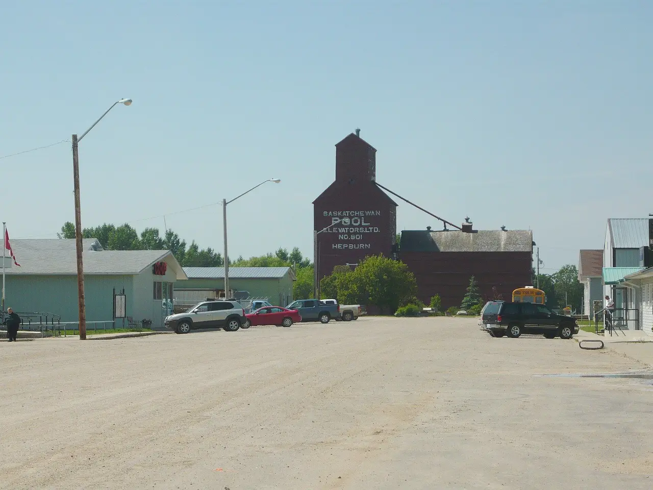 Main Street and the Saskatchewan Wheat Pool elevator, Hepburn, 2011
